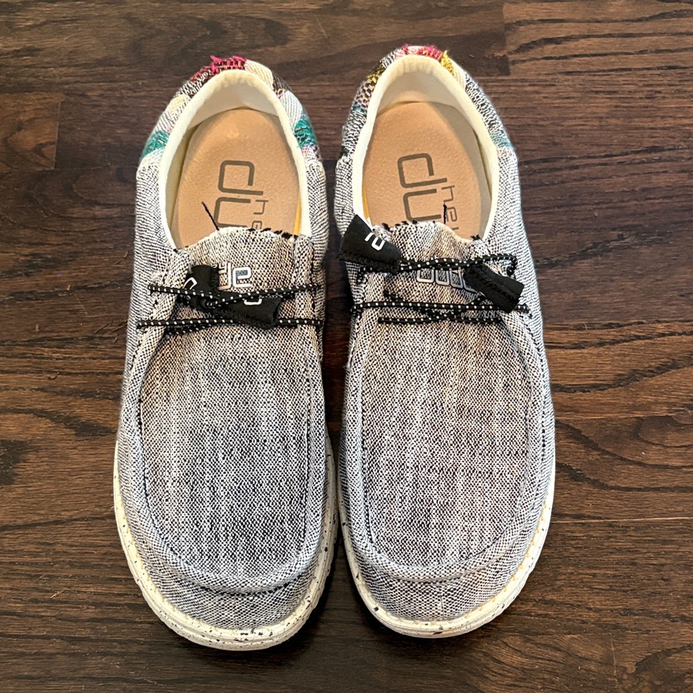 Hey Dude Black and White Casual Loafers